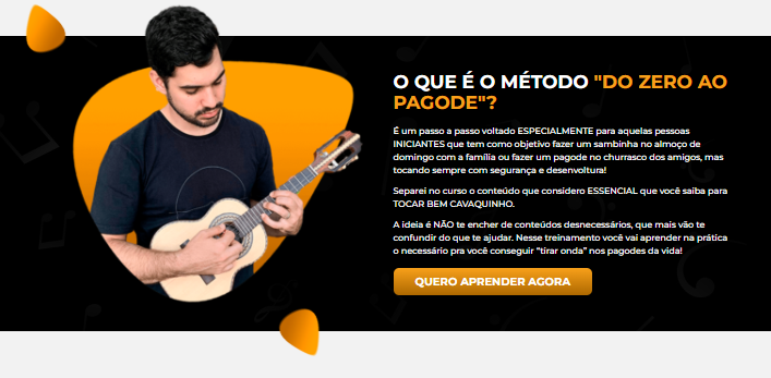 Como funciona o curso Cavaquinho Iniciante do Zero ao Pagode e seus módulos
