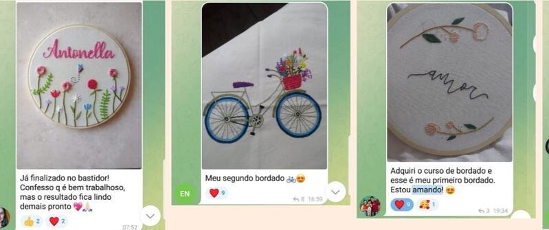 Depoimentos de alunos da Academia do Bordado Livre