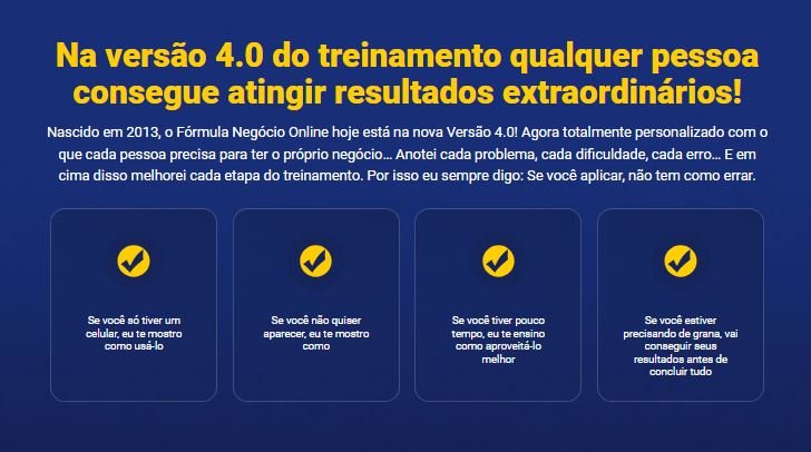 Para quem é o curso Fórmula Negócio Online