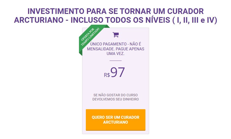 Qual o preço do Curso de Cura Arcturiana Tem cupom de desconto