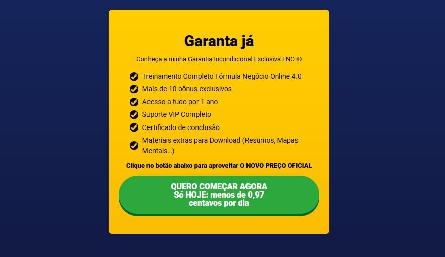 Qual o preço do Fórmula Negócio Online Tem cupom de desconto