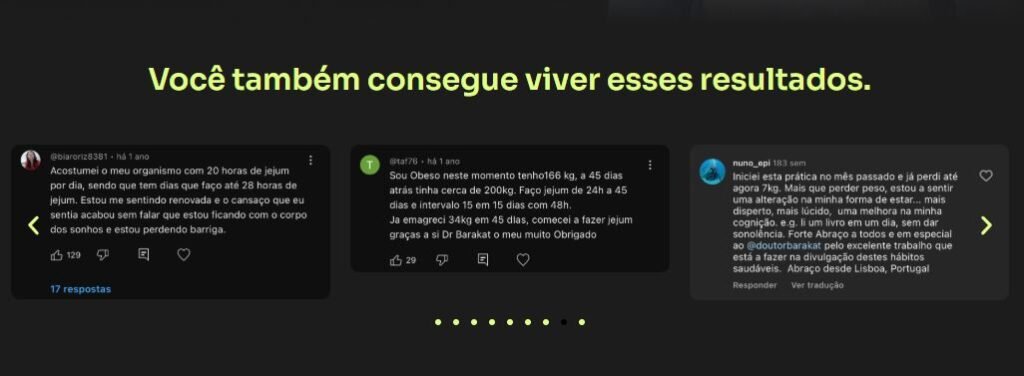 Depoimentos de alunos da Comunidade do Jejum