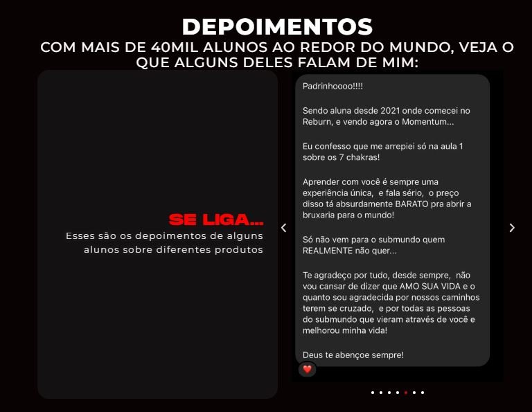 Depoimentos de alunos do Momentum