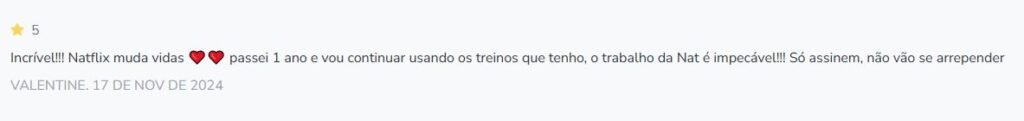 Depoimentos de alunos do Natflix Fitness 4
