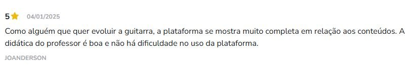 Depoimentos de alunos do curso Guitarra Intensiva