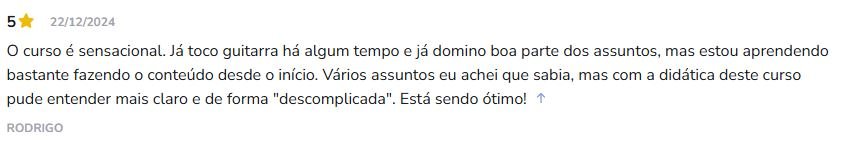 Depoimentos de alunos do curso Guitarra Intensiva