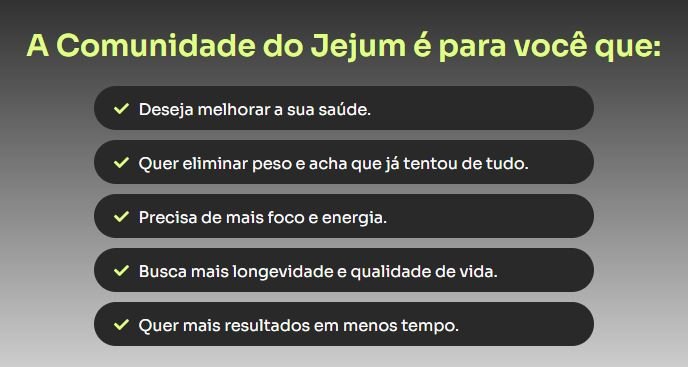 Para quem é a Comunidade do Jejum
