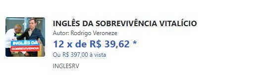 Qual o preço do Inglês da Sobrevivência Tem cupom de desconto