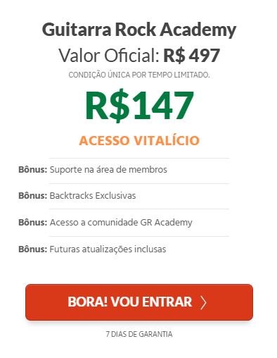 Qual o preço do Guitarra Rock Academy Tem cupom de desconto