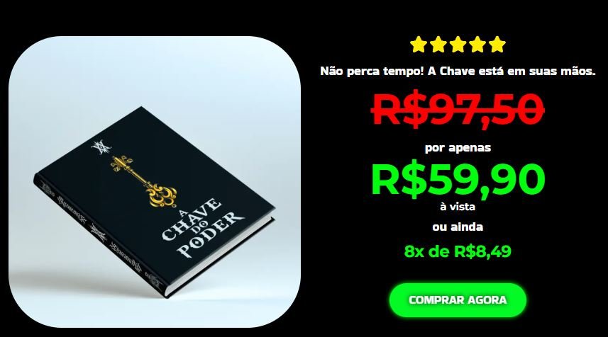 Qual o preço do livro A Chave do Poder Tem cupom de desconto