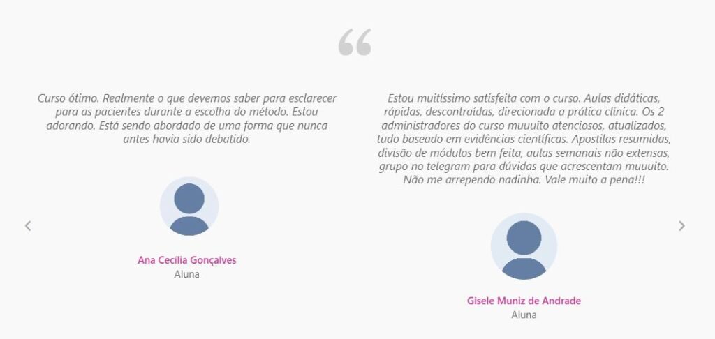 Depoimentos de alunos Contracepção na Prática