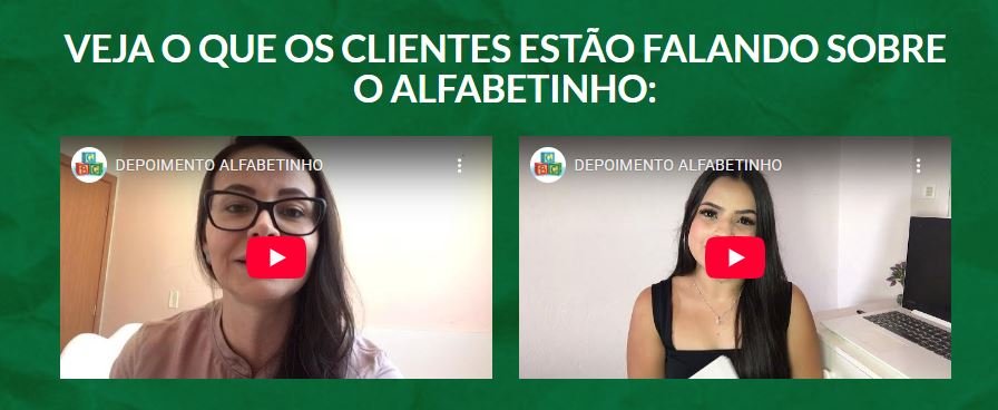Depoimentos de alunos do Alfabetinho Atividades para Alfabetização