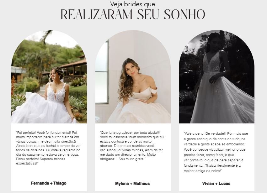 Depoimentos de alunos do The Bride Club Comunidade de Noivas