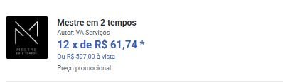 Qual o preço da Mestre em 2 tempos Tem cupom de desconto
