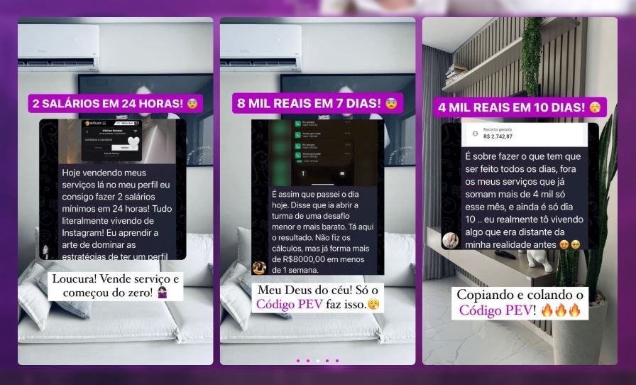 Depoimentos de alunos do Código PEV