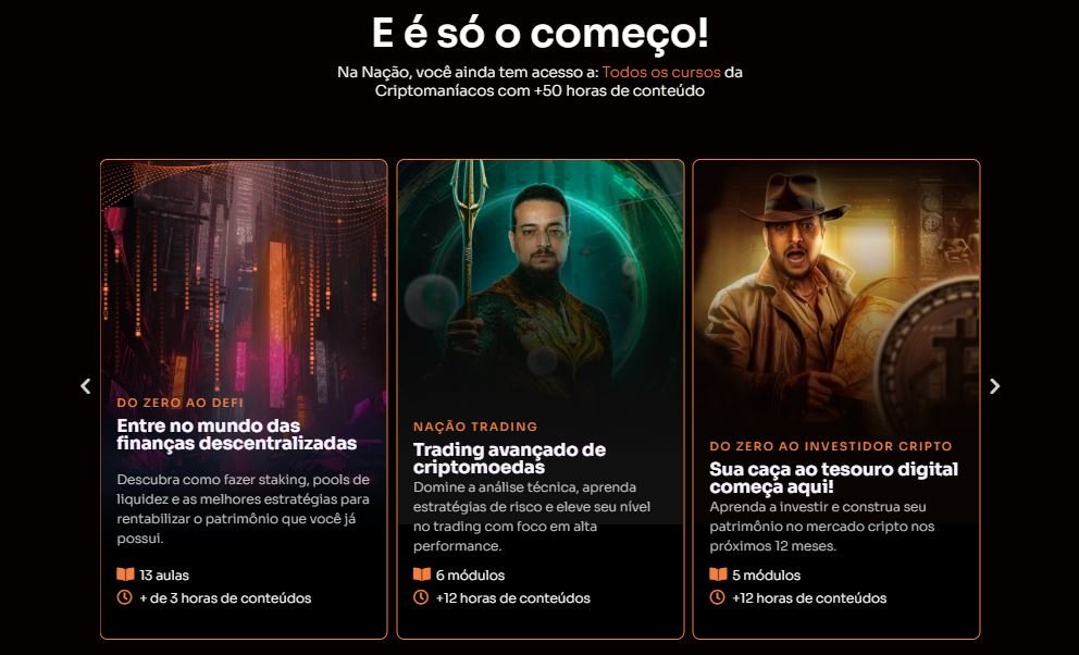 Como funciona o curso Nação Criptomaníacos e seus módulos Como funciona o curso Nação Criptomaníacos e seus módulos