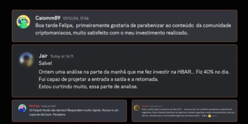 Depoimentos de alunos da Nação Criptomaníacos Depoimentos de alunos da Nação Criptomaníacos