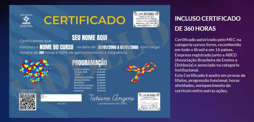 Opinião final sobre o curso Autismo para Professores