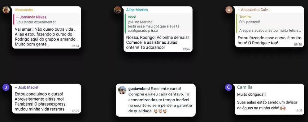 Depoimentos de Alunos