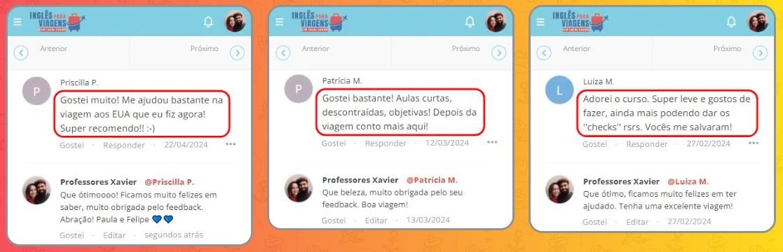 Depoimentos de Alunos