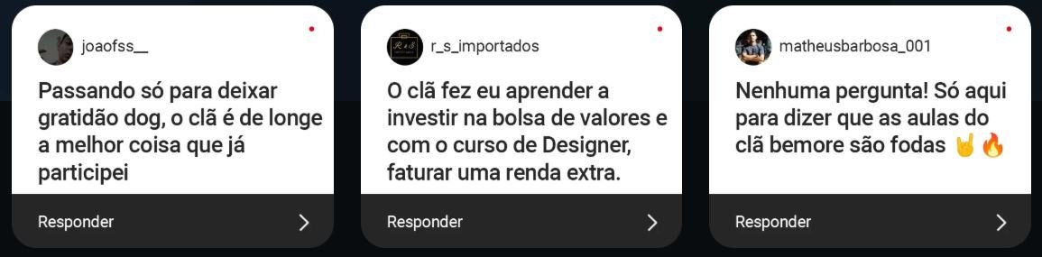 Depoimentos de Alunos Depoimentos de Alunos