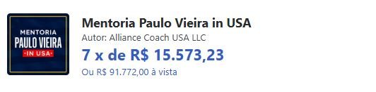 Qual o preço Mentoria Paulo Vieira in USA Tem cupom de desconto