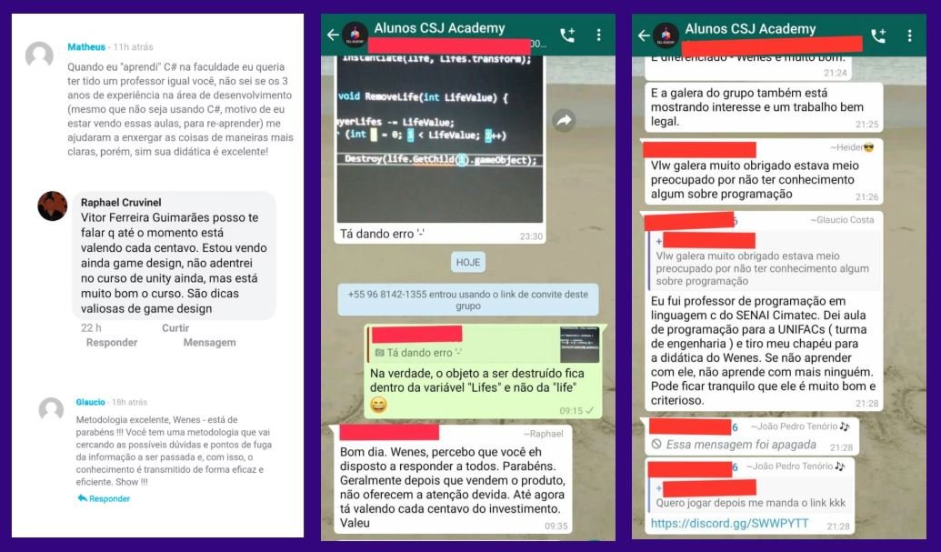 Depoimentos de Alunos Depoimentos de Alunos