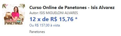 Qual o preço Curso Online de Panetones Tem cupom de desconto