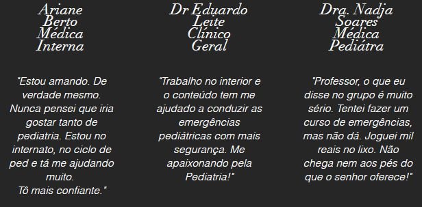 Depoimentos de Alunos Depoimentos de Alunos