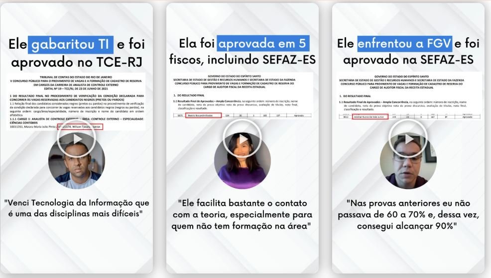 Depoimentos de alunos