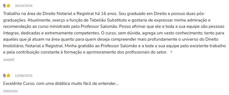 Depoimentos de alunos Depoimentos de alunos
