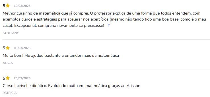 Depoimentos de alunos