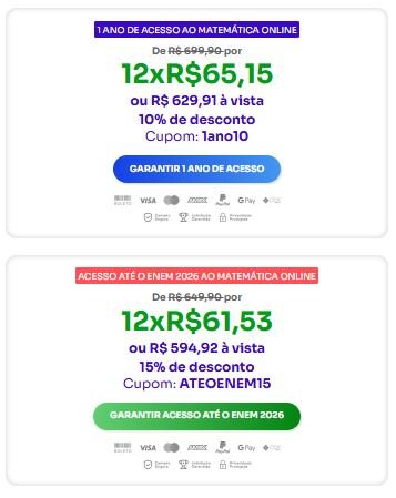 Qual o preço Matemática Online Tem cupom de desconto