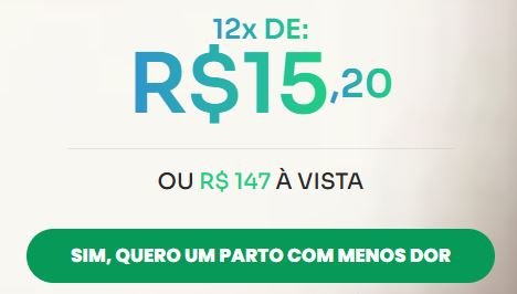 Preço do curso Parto Mais Fácil com acesso completo e técnicas para alívio da dor no parto