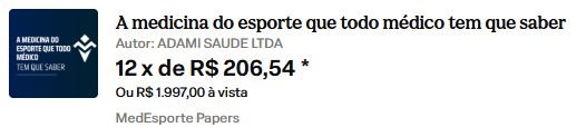 Qual o preço A medicina do esporte que todo médico tem que saber Tem cupom de desconto
