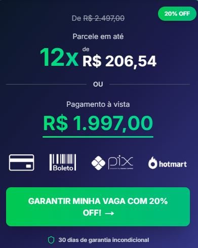 Qual o preço Especialização em Engenharia de IA Dev + Eficiente Tem cupom de desconto