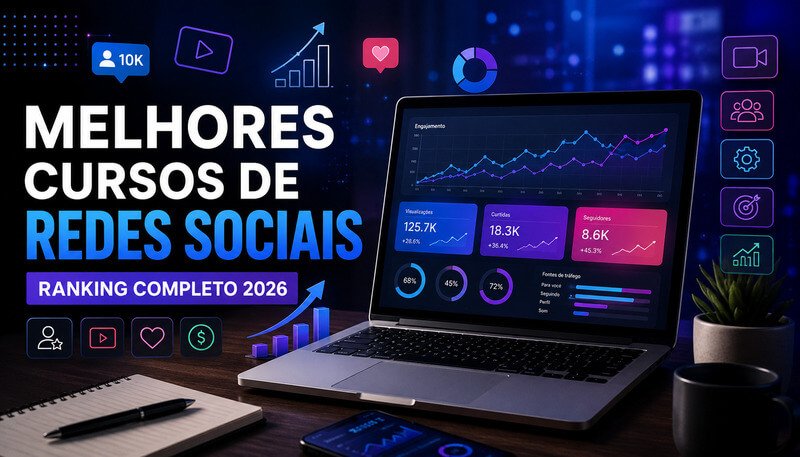Melhores Cursos De Redes Sociais Em 2026 Com Ranking De Treinamentos Para Instagram, Tiktok, Youtube, Automação, Criação De Conteúdo E Marketing Digital.