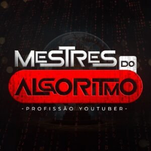 Logo do curso Mestres do Algoritmo Profissão Youtuber com fundo digital escuro