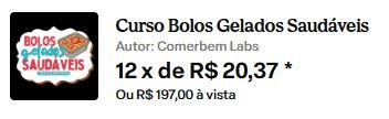 Preço do Curso Bolos Gelados Saudáveis na Hotmart
