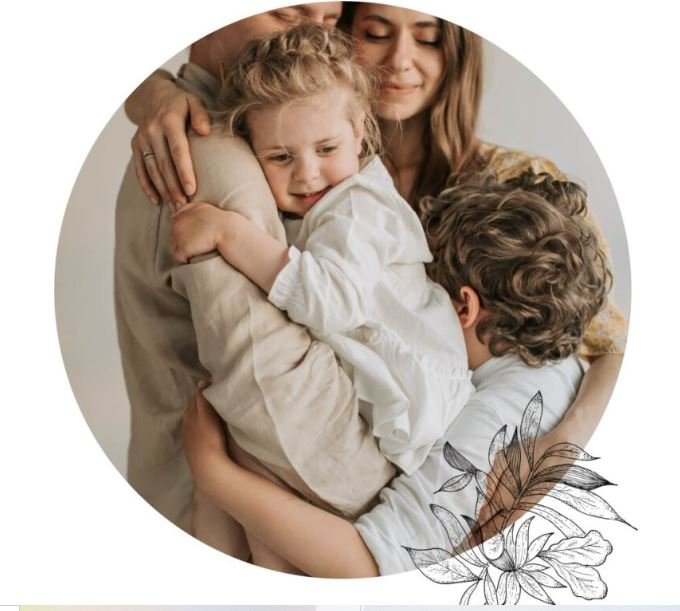 Mãe abraçando os filhos em momento de conexão familiar